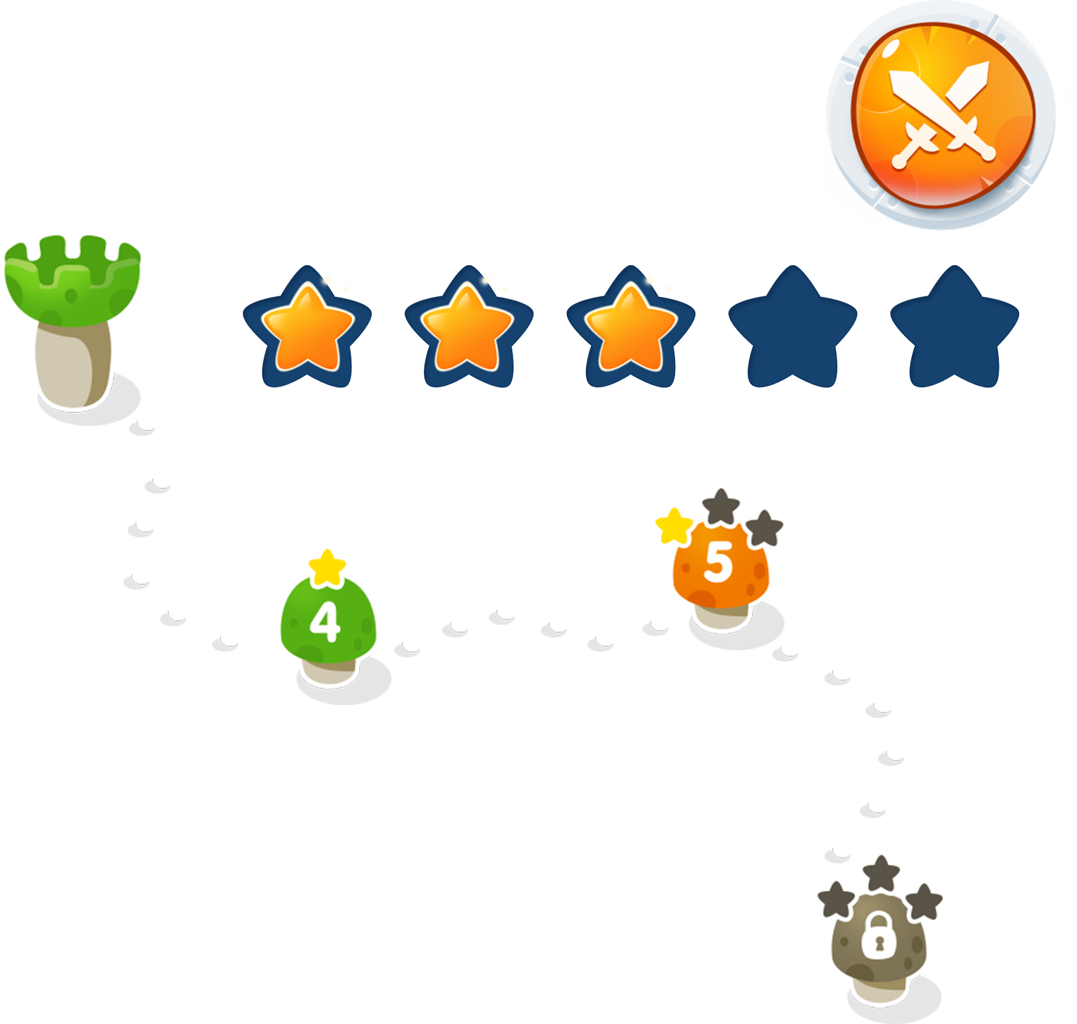Level path and stars