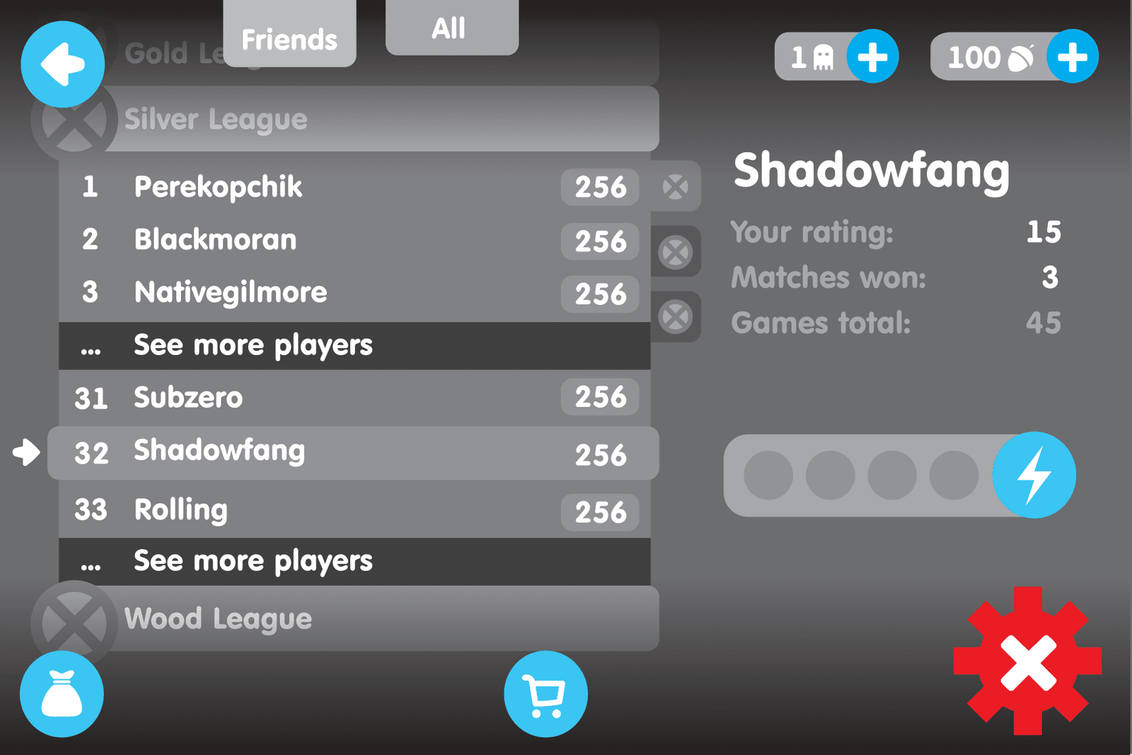 Multiplayer ranking wireframe