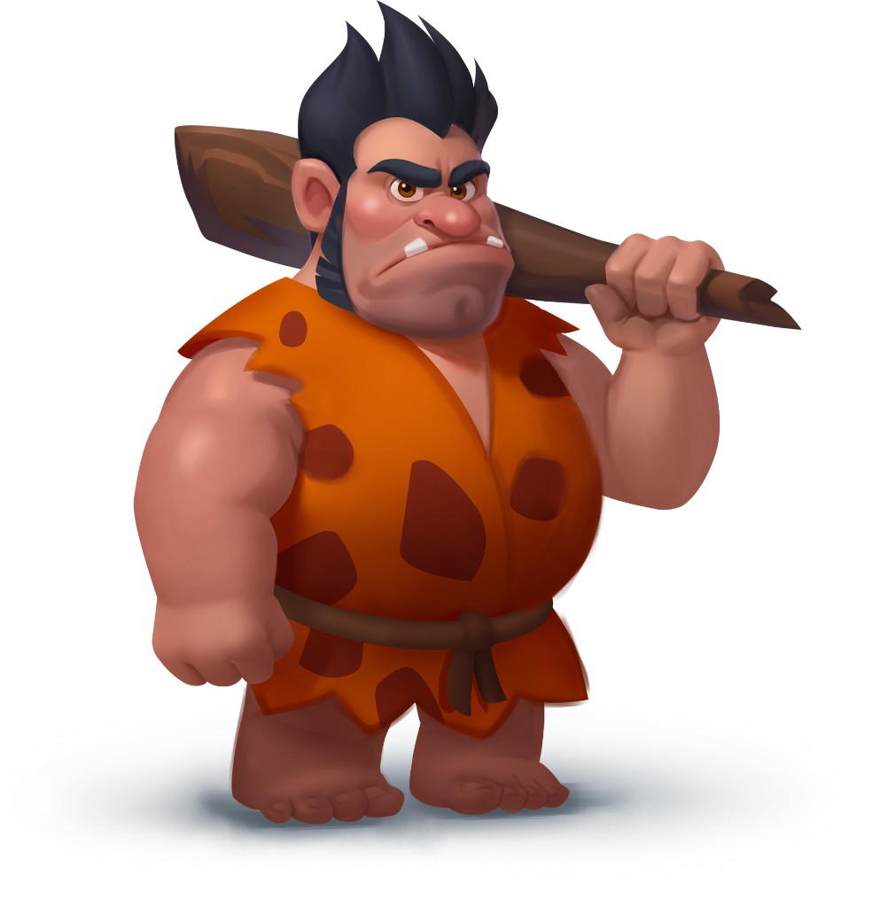 Lead caveman with a club