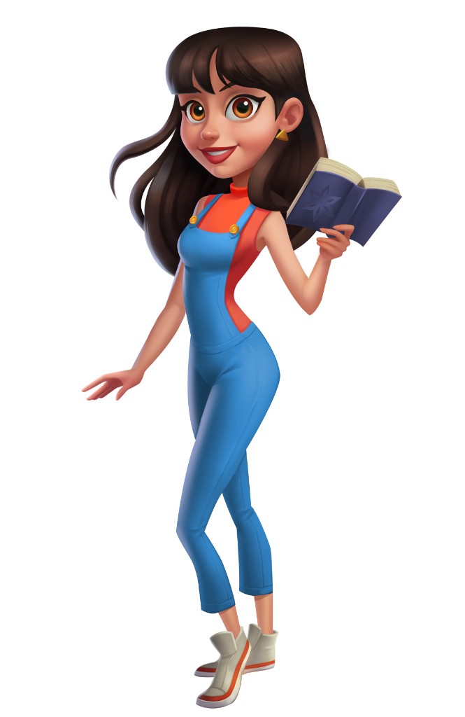 Character in overalls