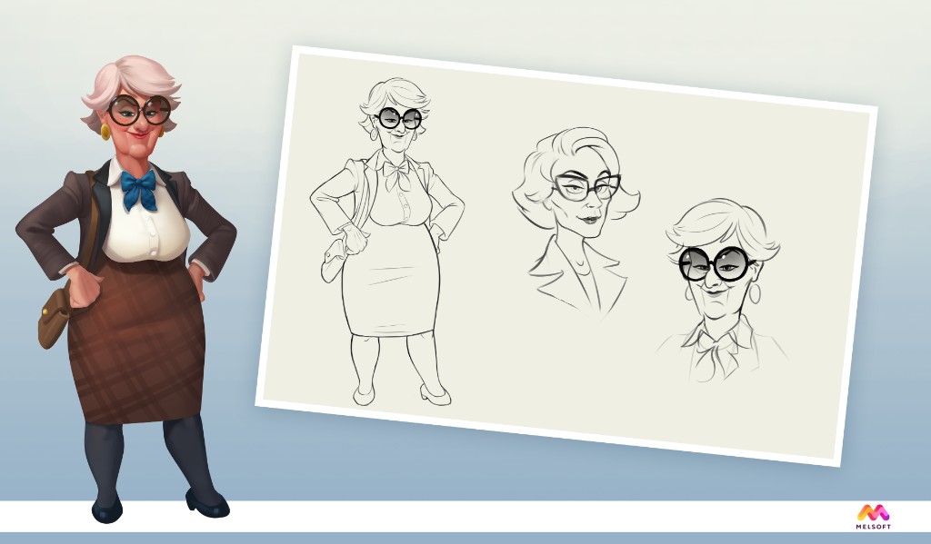 Character sheet — glasses and costume