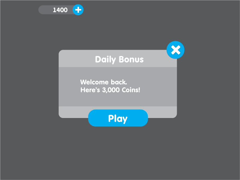 Daily bonus wireframe